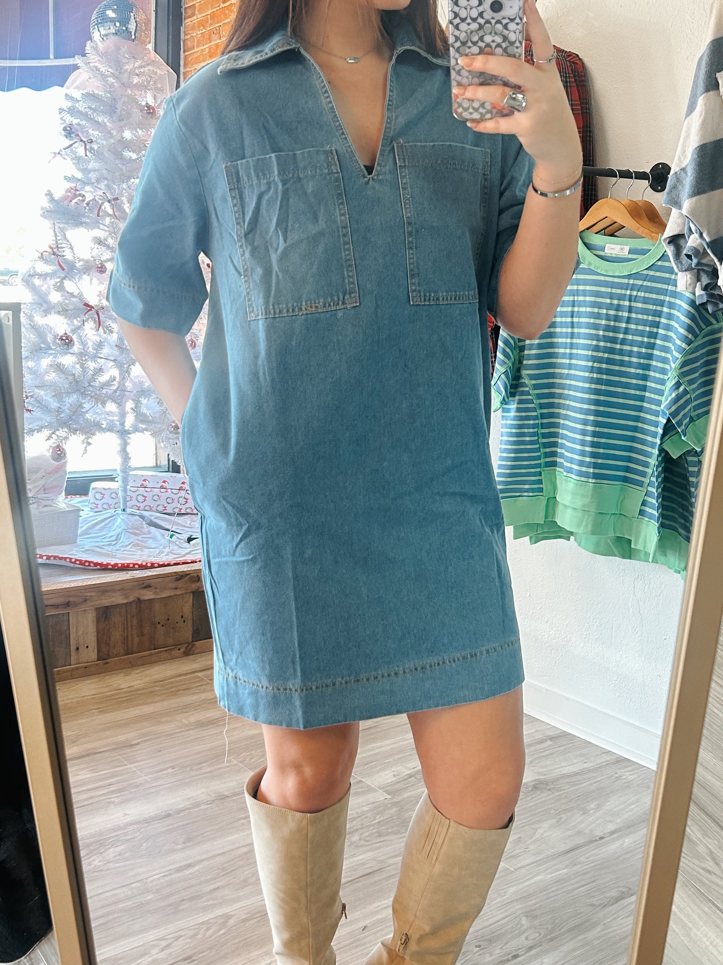 Blue Jean Pocket Dress