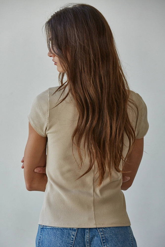 Short Sleeve Ribbed Cardigan