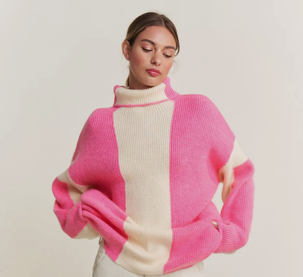 Pink Striped Sweater